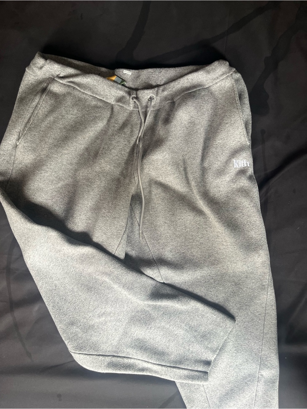 Kith Gray Sweatpants with Multicolor Tag Detail